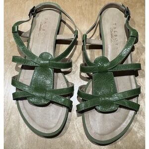 New Talbots Women's 7M Strappy Adjustable Flat Green Strap Sandals Shoes